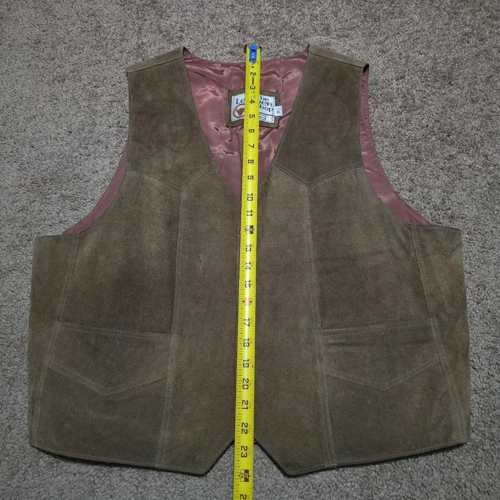 The‎ Leather Shop Sears Suede Western Vest Horse & Horseshoe Embossed Mens XL
